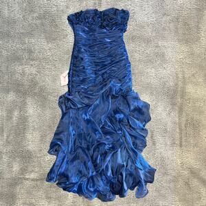 NWT Beautiful Poly Ethereal Ruffled Strapless Maxi Dress